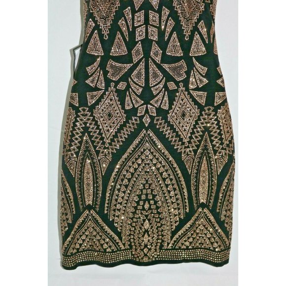 Jump Womens Dress Juniors Black Gold Glitter Party - Picture 5 of 12